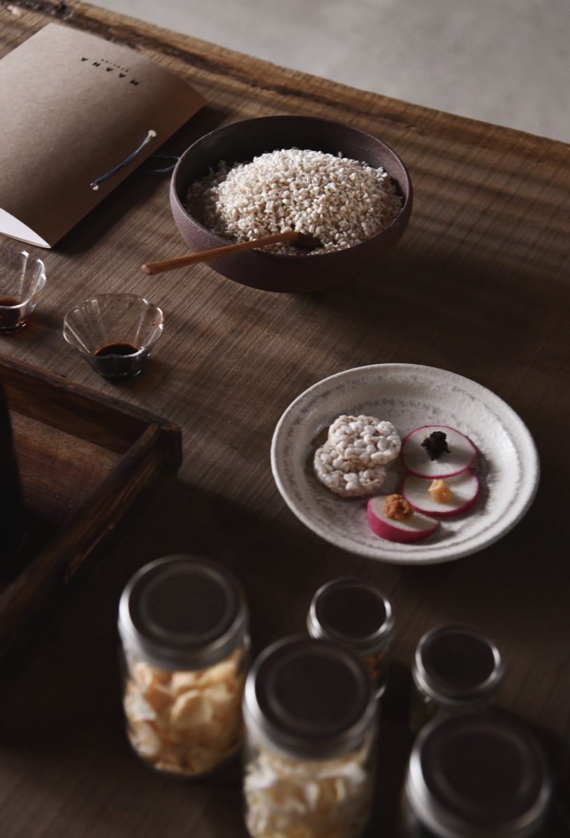 Koji rice, seasonal bites, and jars of fermented ingredients